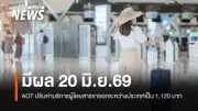 AOT ปรับค่าบริการผู้โดยสารขาออกระหว่างประเทศเป็น 1,120 บาท เริ่ม 20 มิถุนายน 2569