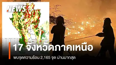 พบจุดความร้อนภาคเหนือพุ่ง 2,165 จุด น่าน-เชียงรายนำโด่ง กรมอุทยานฯ เฝ้าระวังไฟป่า-หมอกควัน