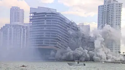 ไมอามีถล่มโรงแรมหรู 23 ชั้นใน 20 วินาที เปิดทางโครงการอัลตราลักชัวรีใหม่