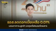 ธอส. ออกมาตรการด่วน ลดดอกเบี้ยเหลือ 0.01% เยียวยาลูกค้าประสบเหตุรถไฟชน