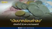 ค่าเงินบาทเปิดเช้านี้ 32.44 บาท/ดอลลาร์ อ่อนค่าตามแรงกดดันหลายปัจจัย