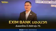 EXIM BANK คาดส่งออกไทยปี69 พุ่ง7% GDPโต2% แม้เศรษฐกิจโลกเสี่ยงโตต่ำ