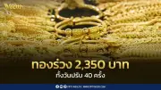 ทองร่วงหนัก! ปิดตลาดร่วง 2,350 บาท ผันผวนปรับราคา 40 ครั้ง